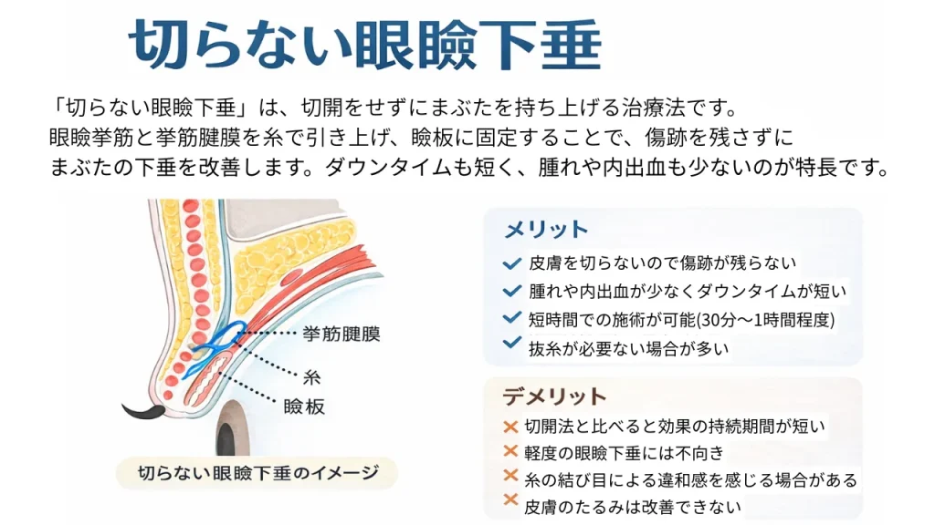 切らない眼瞼下垂の説明