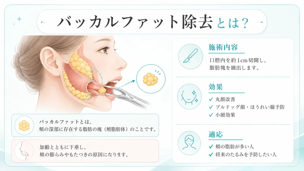 バッカルファット除去説明イラスト