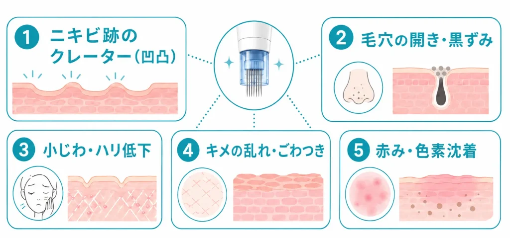 ダーマペンで改善効果が期待できる肌悩みの画像