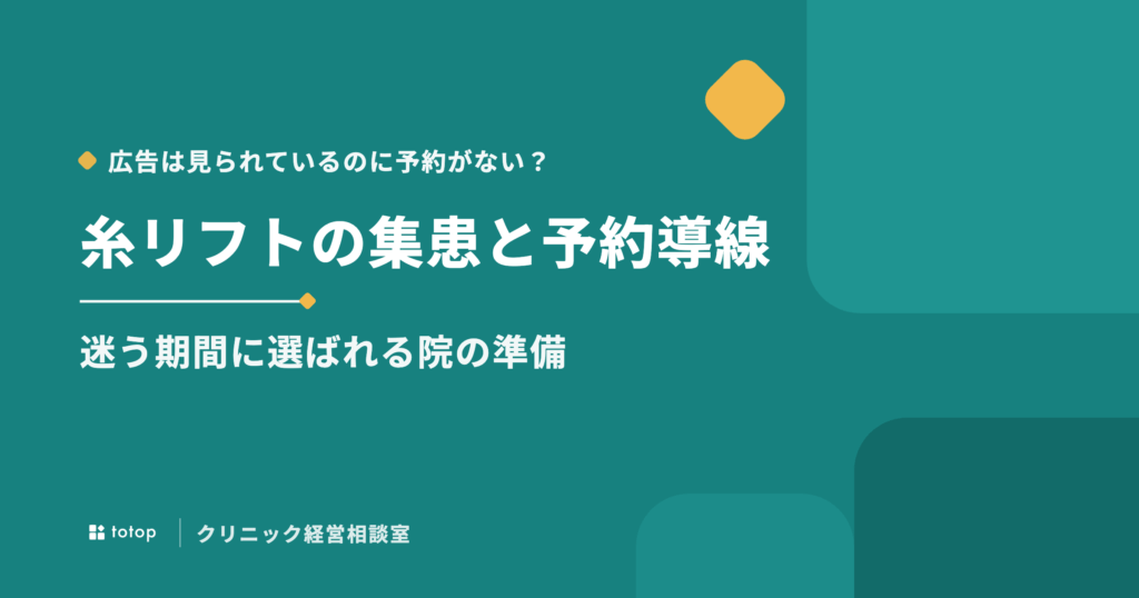 糸リフトの集患は検討期間で決まる|カウンセリング予約までの導線